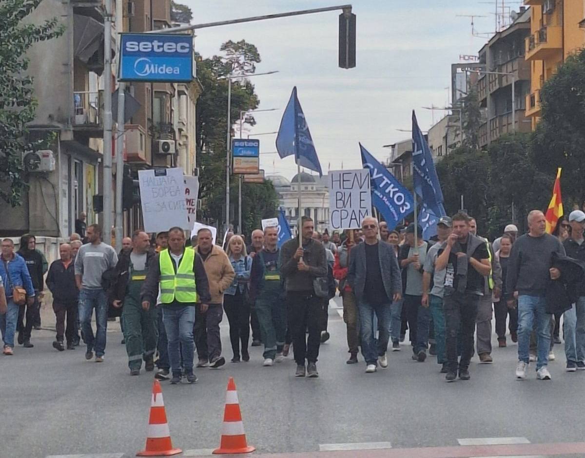 Вработените во ЈП Паркови и зеленило излегоа на протест поради неисплатена плата